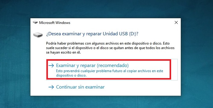 Reparar pendrive