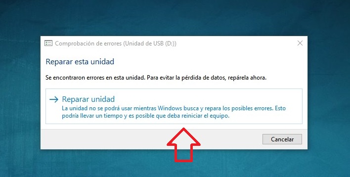 Reparar pendrive